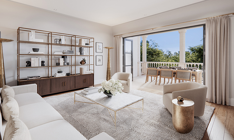 14-The-Village-Coral-Gables-Flats-Living-Room-Loggia THE VILLAGE CORAL GABLES